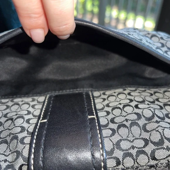 Coach Vintage Soho Signature C Black Monogram Y2K Shoulder Handbag Purse F12308 - Picture 14 of 14